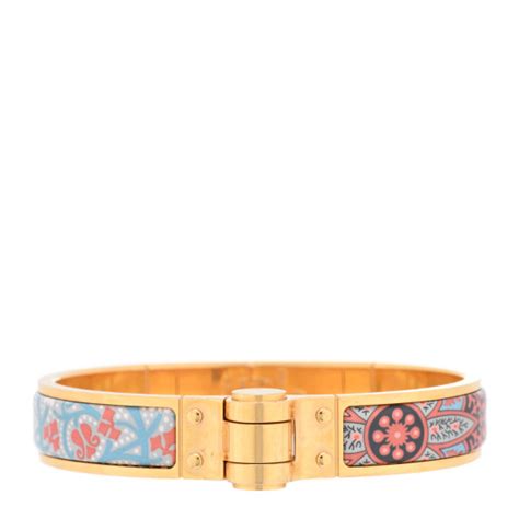 hermes enamel printed narrow cachemire fleuri hinged bracelet s surnaturel|Hermès Cachemire Fleuri Bracelet .